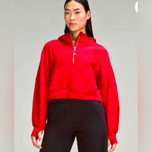 Lululemon M/L Half-Zip Red and Gold Scuba Hoodie